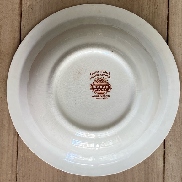 Set of 2 Enoch Woods English Scenery Brown Multicolor Bowl and Square Cake Plate - Picture 9 of 14